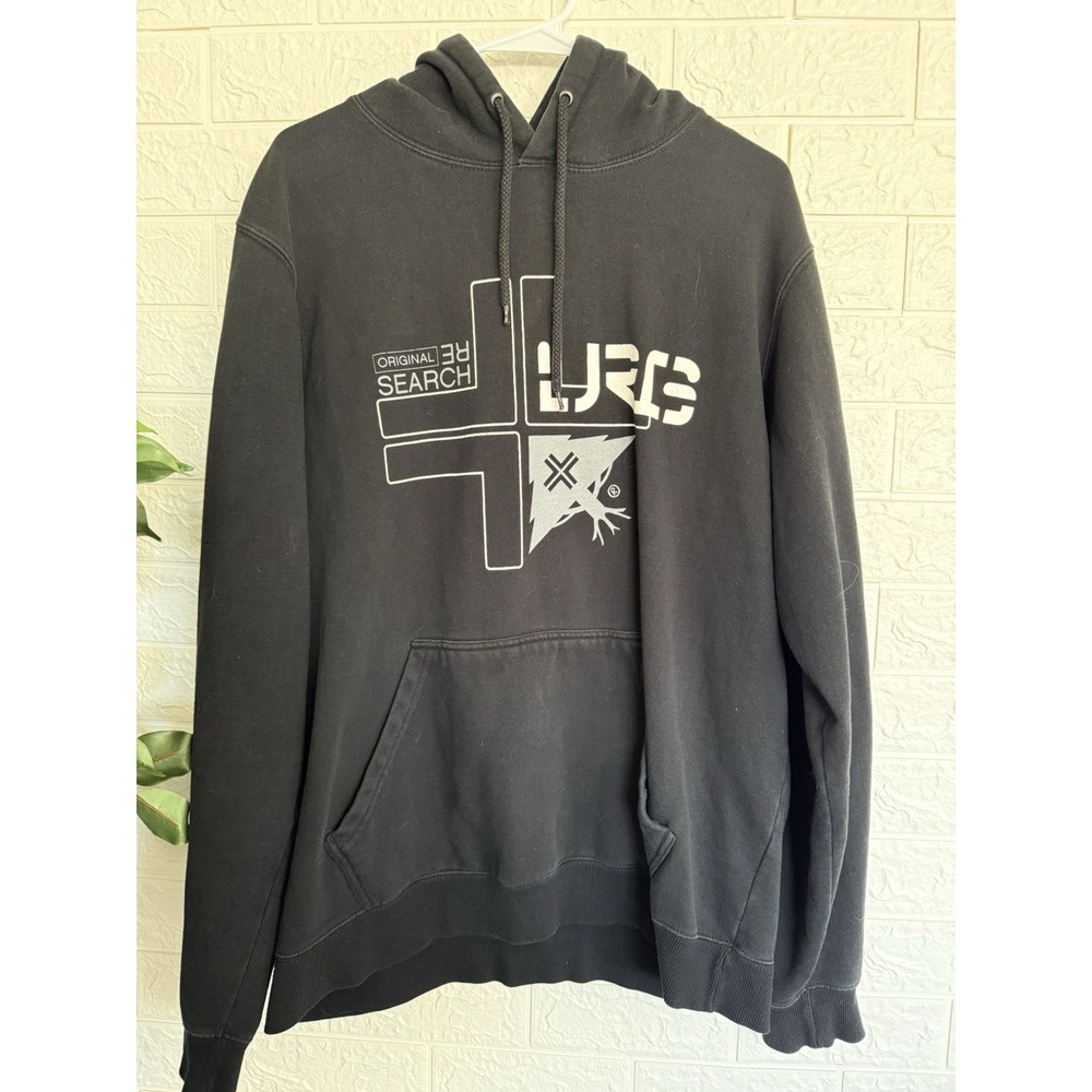 Lifted Research Group Mens LRG Black Stacked Graphic Black Hoodie XL